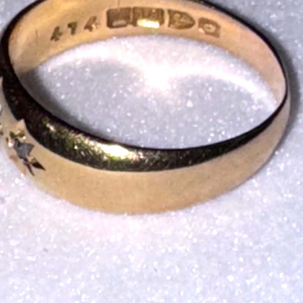 18k gold diamond starburst ring Chester assay 1899 size 8 - Picture 3 of 11